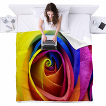 Rainbow Rose Or Happy Flower Blankets 59603526