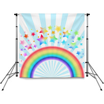 Rainbow star background Backdrops 65804807