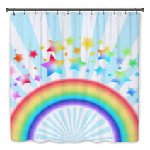 Rainbow star background Bath Decor 65804807
