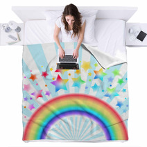 Rainbow star background Blankets 65804807