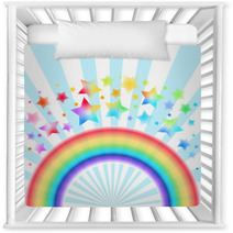Rainbow star background Nursery Decor 65804807