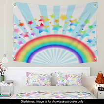 Rainbow star background Wall Art 65804807