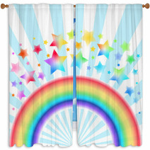Rainbow star background Window Curtains 65804807