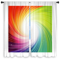 Rainbow Swirl Background Window Curtains 12192673