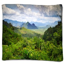 Rainforest Of Khao Sok National Park In Thailand Blankets 47263789