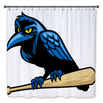 Raven Mascot And The Baseball Bat Bath Decor 67435937