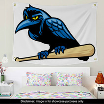 Raven Mascot And The Baseball Bat Wall Art 67435937