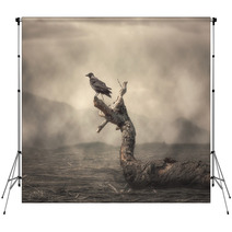 Raven On The Branch Backdrops 93458075