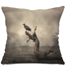 Raven On The Branch Pillows 93458075
