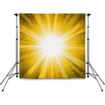 Rays From The Sun Making A Yellow Sunburst With Stars Background Backdrops 13592974