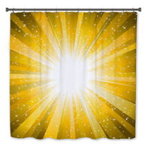 Rays From The Sun Making A Yellow Sunburst With Stars Background Bath Decor 13592974