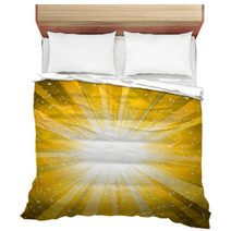 Rays From The Sun Making A Yellow Sunburst With Stars Background Bedding 13592974