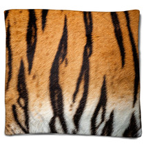 Real Live Tiger Fur Stripe Pattern Background Blankets 44789361