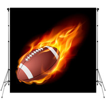 Realistic American Football In The Fire Backdrops 35412401