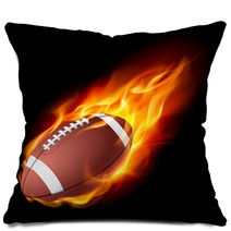 Realistic American Football In The Fire Pillows 35412401