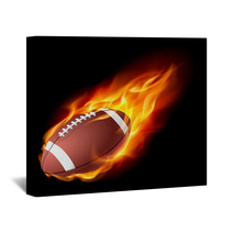 Realistic American Football In The Fire Wall Art 35412401