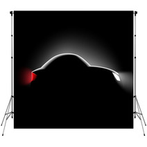 Realistic Car Side View In The Dark Backdrops 80859601