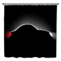 Realistic Car Side View In The Dark Bath Decor 80859601