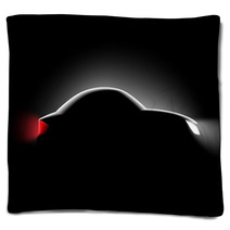 Realistic Car Side View In The Dark Blankets 80859601