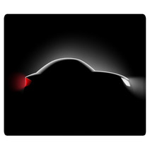 Realistic Car Side View In The Dark Rugs 80859601