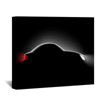Realistic Car Side View In The Dark Wall Art 80859601