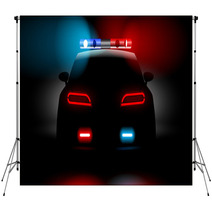 Realistic Police Car Backwards Backdrops 80859590