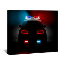 Realistic Police Car Backwards Wall Art 80859590