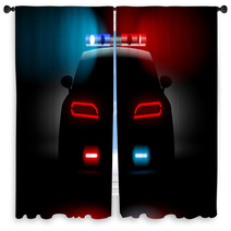 Realistic Police Car Backwards Window Curtains 80859590