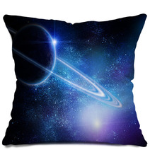Realistic Saturn In Open Space Pillows 55749157