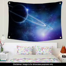 Realistic Saturn In Open Space Wall Art 55749157