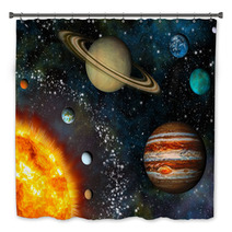 Realistic Solar System Display Contains The Sun And Nine Planets Bath Decor 44620857