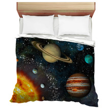 Realistic Solar System Display Contains The Sun And Nine Planets Bedding 44620857