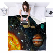 Realistic Solar System Display Contains The Sun And Nine Planets Blankets 44620857