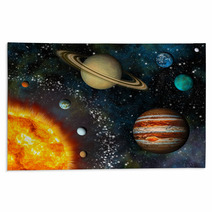 Realistic Solar System Display Contains The Sun And Nine Planets Rugs 44620857