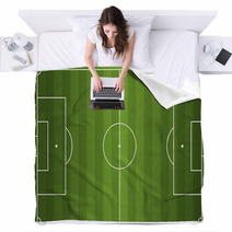 Realistic Vector Football - Soccer Field Blankets 55755436
