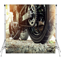 Rear Chain And Sprocket Of Motorcycle Wheel Backdrops 94157807
