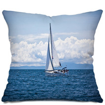 Recreational Yacht At Adriatic Sea Pillows 65765745