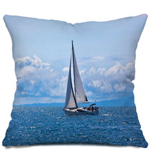 Recreational Yacht At Adriatic Sea Pillows 66015892