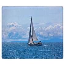 Recreational Yacht At Adriatic Sea Rugs 66015892