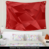 Red Abstract Irregular Rectangle Pattern Background Wall Art 63865626