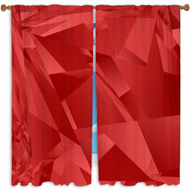Red Abstract Irregular Rectangle Pattern Background Window Curtains 63865626