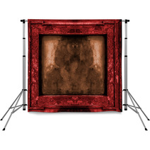 Red And Gold Old Gothic Frame Backdrops 78459758