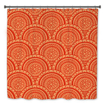 Red And Orange Round Patterns Bath Decor 69395225