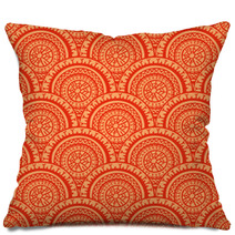 Red And Orange Round Patterns Pillows 69395225