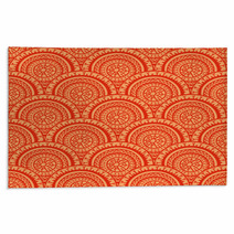 Red And Orange Round Patterns Rugs 69395225