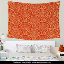 Red And Orange Round Patterns Wall Art 69395225