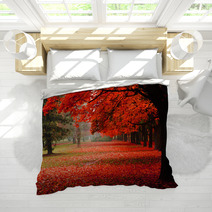 Red Autumn In The Park Bedding 62277653