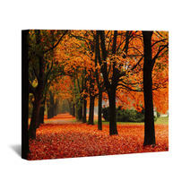 Red Autumn In The Park Wall Art 62305369