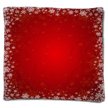 Red Background With Frame Of Snowflakes, Vector Blankets 46826535