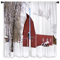 Red Barn Window Curtains 49239091